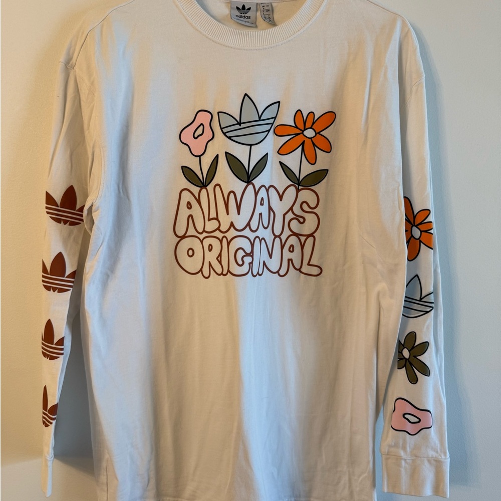 adidas Originals White Floral Graphic Sweatshirt